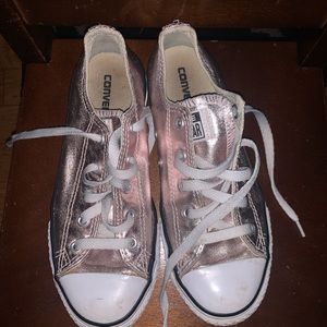 Rose gold converses girls size 3